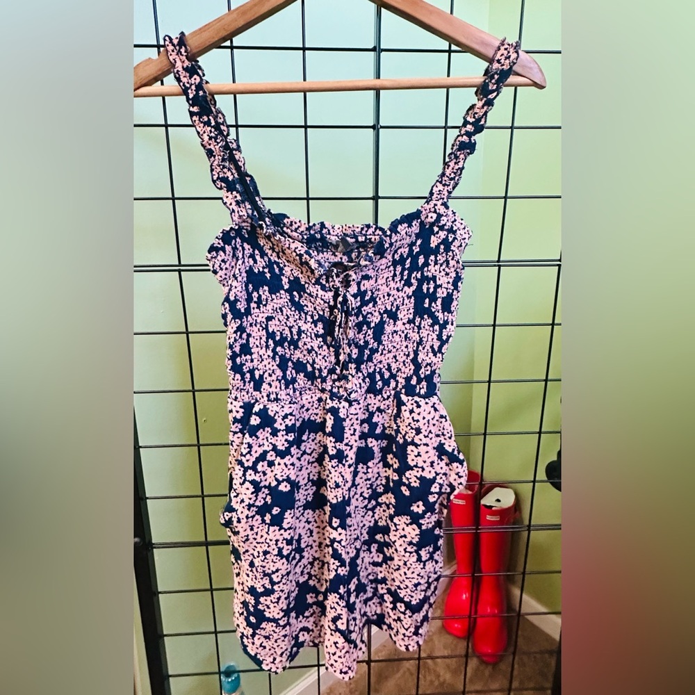 Floral Print Sleeveless Romper - Juniors